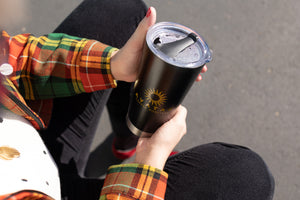 Drinking coffee with Avatar Coffee Roasters 20 Ounce Tumbler